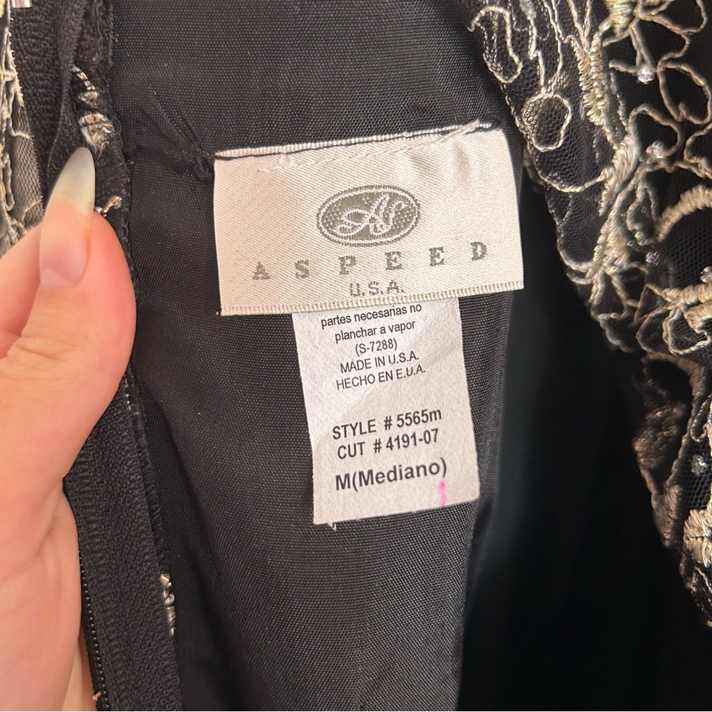 vintage black and gold aspeed formal prom dress with matching bolero car… - Picture 4 of 7